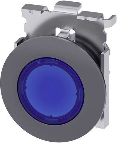 Siemens Leuchtmelder 3SU1061-0JD50-0AA0 mit Metall-Frontring, rund, Sandgrau und Blau - Bild 1