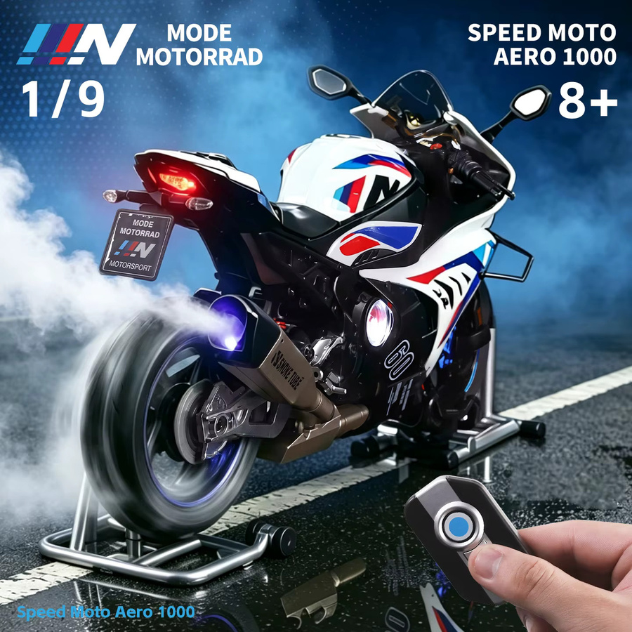 WELLY S1000RR Schlüssel-Sprühmodell, Motorrad-Modell, 1:9, mit Sound und Licht - Bild 5