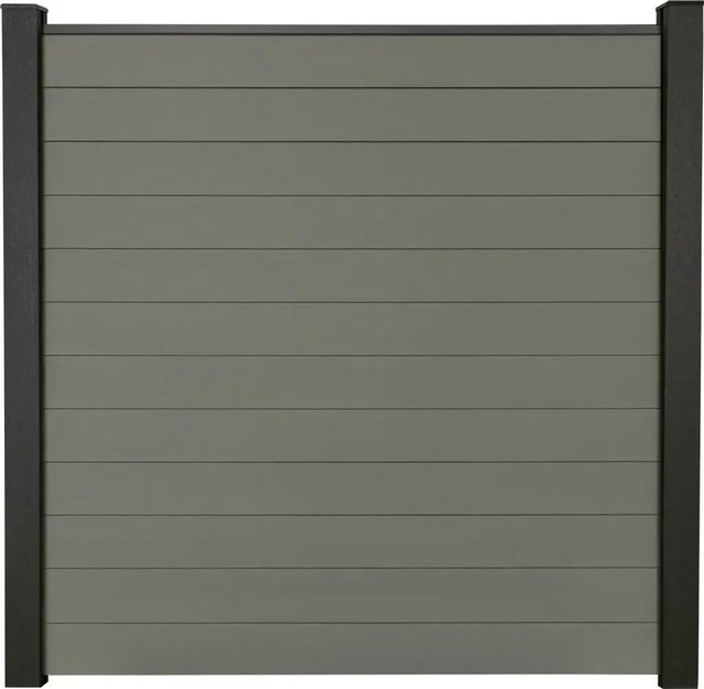 GroJa Solid Steckzaun Bausatz Grau B/H: 180 x 180 cm - Bild 1