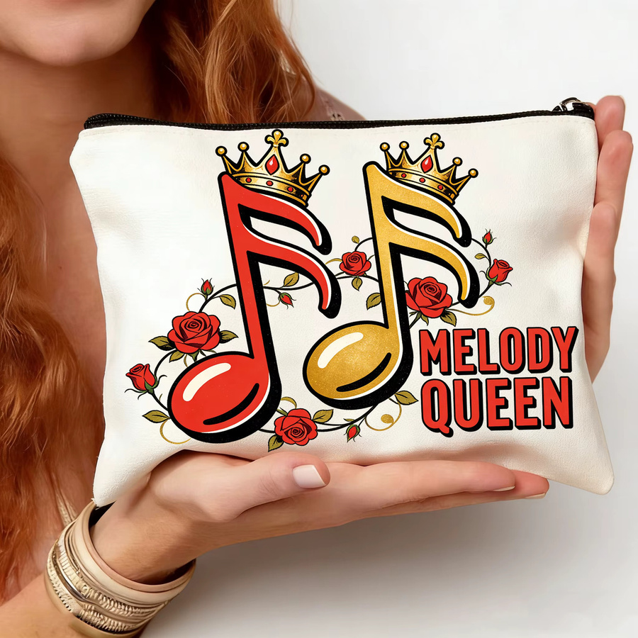 Multifunktionale Canvas-Tasche mit Musiknoten-Design als Etui für Stifte oder kleine Utensilien - Bild 2