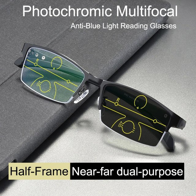 ISENGHUO Lesebrille Halbrahmen, Herren, rectangular, Metall, black - Bild 1