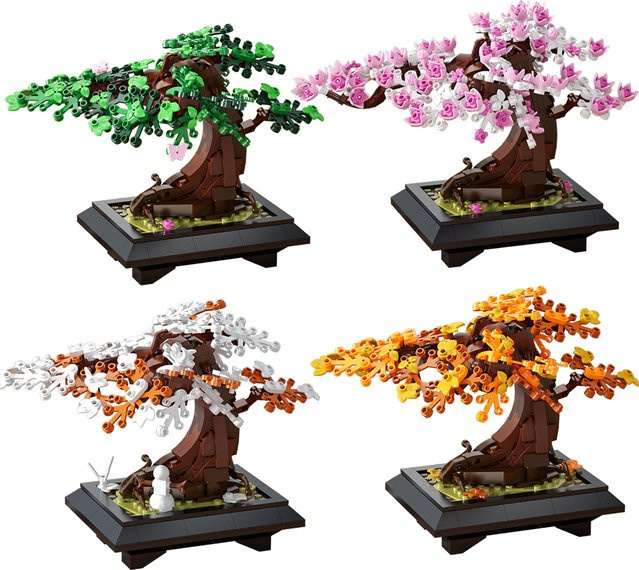 Gobricks MOC Vier Jahreszeiten Bonsai Baum, Baustein Kits, 4 in 1 - Bild 1