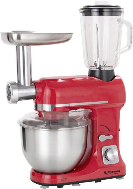 Topmatic Küchenmaschine in Rot aus Kunststoff, Glas und Edelstahl, B/H/T: 23,7 x 53,7 x 47,1 cm - Bild 1