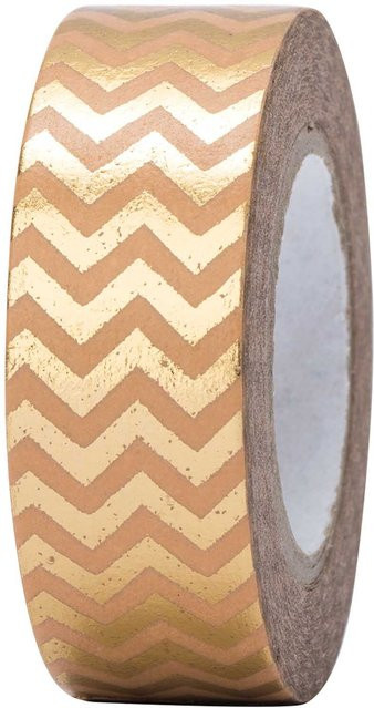 Rico Design Paper Poetry Washi Tape Zickzack in Gold mit Hot Foil, Breite: 1,5 cm, Länge: 10 m - Bild 1