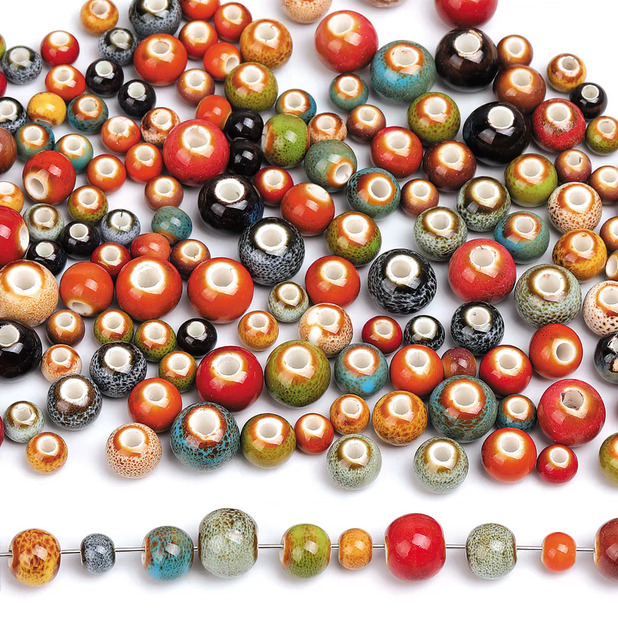 NASSBORO Keramikperlen, Glasur, verschiedene Farben, Unisex - Bild 4