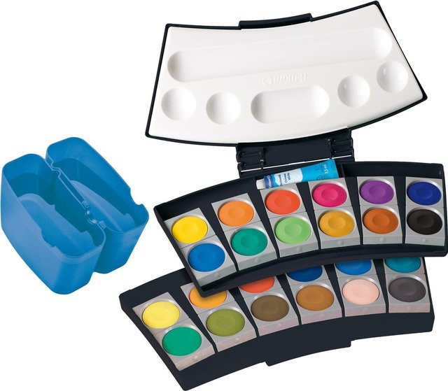 Pelikan ProColor 735 Deckfarbkasten, 24 Farben, schwarz/blau - Bild 1