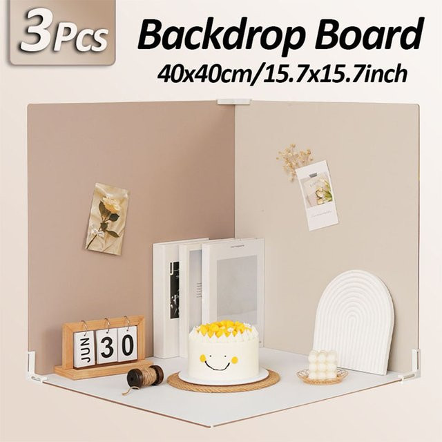 3 Stück Chrisley Foto-Hintergrundplatten, wasserdichte einfarbige Fotografie-Hintergrundplatten für Stillleben, Lebensmittel und Schmuck, B/B/H: 40 x 40 x 40 cm - Bild 1