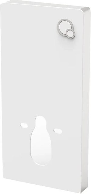 Glasdeals Sanitärmodul für Wand-WC inklusive Betätigungsplatte aus Glas in Weiß - Bild 1