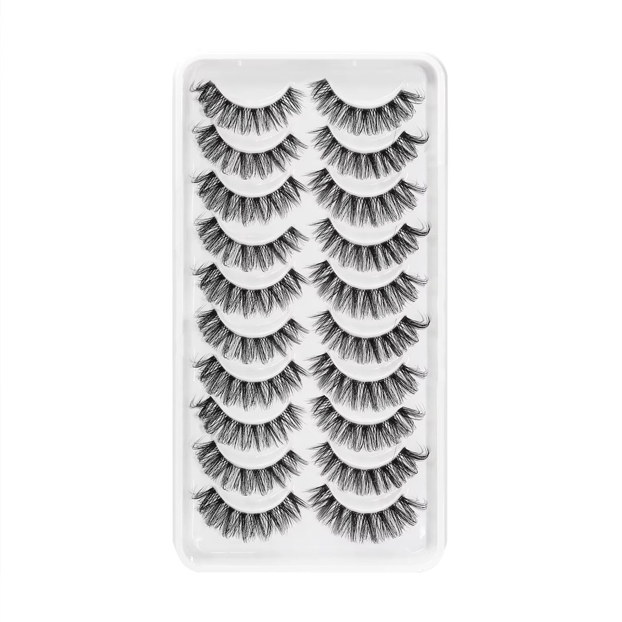 Batownly Künstliche Wimpern, D-Curl, Nerzhaar, 10 Paar, 6–16 mm, Unisex - Bild 3