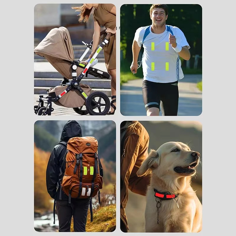 10er Set reflektierende Sicherheits-Patches in Gelb für Kinderwagen und Fahrräder zur Kollisionswarnung bei Nacht - Bild 2