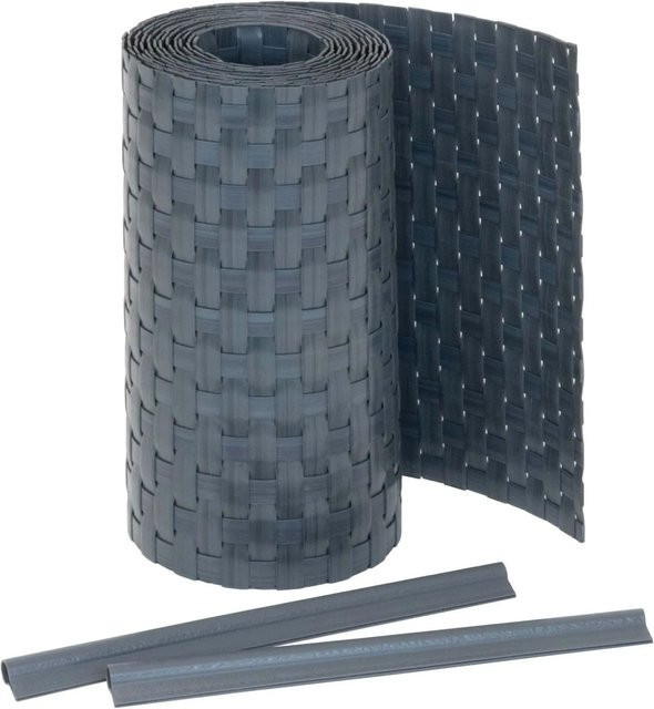 Jardinion Sichtschutzstreifen Anthrazit inklusive Clips, B/H: 19 cm x 250 cm, Dicke: 2,4 mm - Bild 1