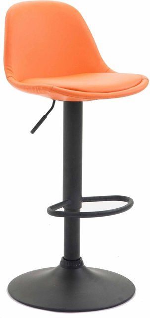 TPFLiving Barhocker Kilian Vollgepolstert in Orange mit schwarzem Gestell - Bild 1