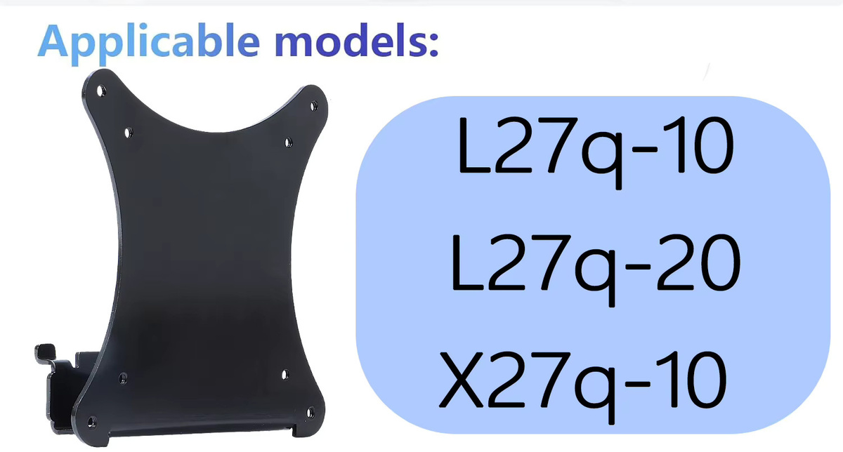 VESA-Adapter für Lenovo L-Serie L27q-10, L27q-20 und X-Serie X27q-10 in Schwarz für VESA 75x75 und 100x100 Monitore - Bild 3
