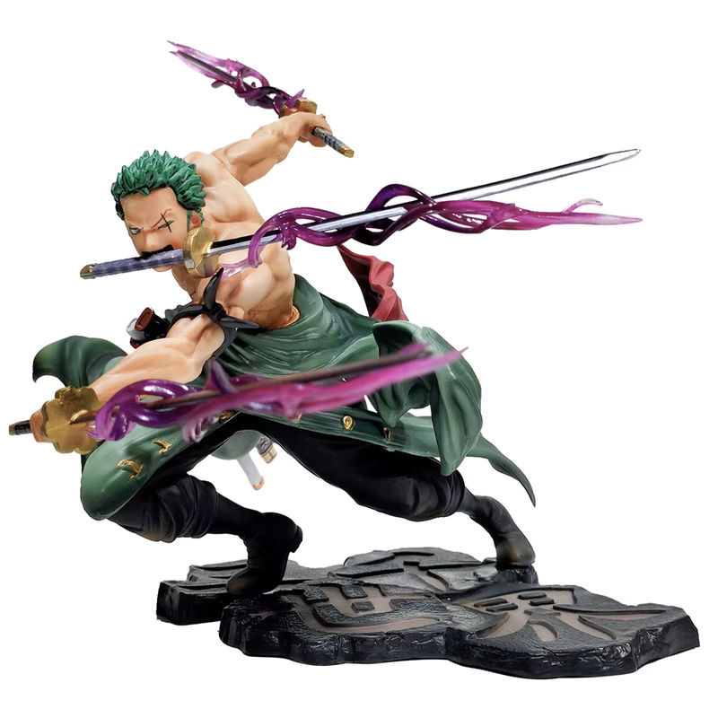 Bandai One Piece Roronoa Zoro Anime-Figur mit Drei-Schwerter-Kampftechnik, mehrfarbig, Höhe: 21 cm - Bild 2