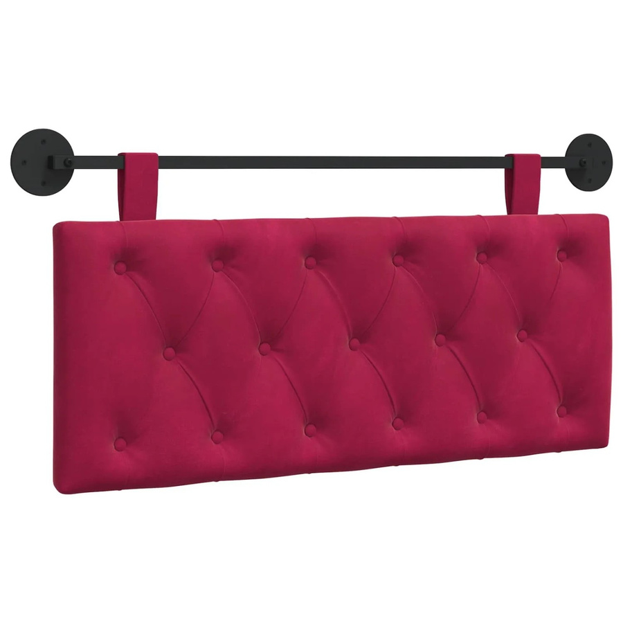 vidaXL Wandmontiertes Polsterpaneel aus Samt in Weinrot, B/H/T: 110 x 55 x 7 cm - Bild 2