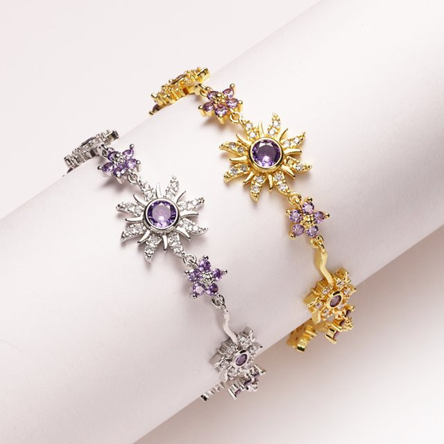 YUYAN Sonnenblumen-Armband, Silber, Zirkonia - Bild 1