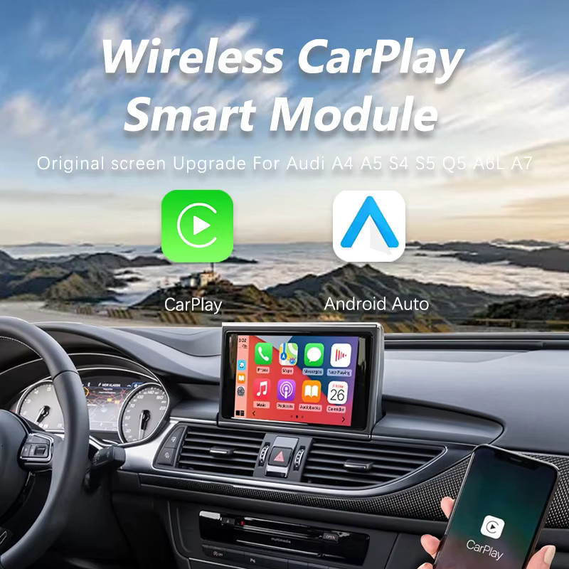 WRWD Drahtloses CarPlay und Android Auto Interface für Audi A6L und A7 (2012-2015) mit 8 Zoll Original Display Upgrade in Schwarz - Bild 5