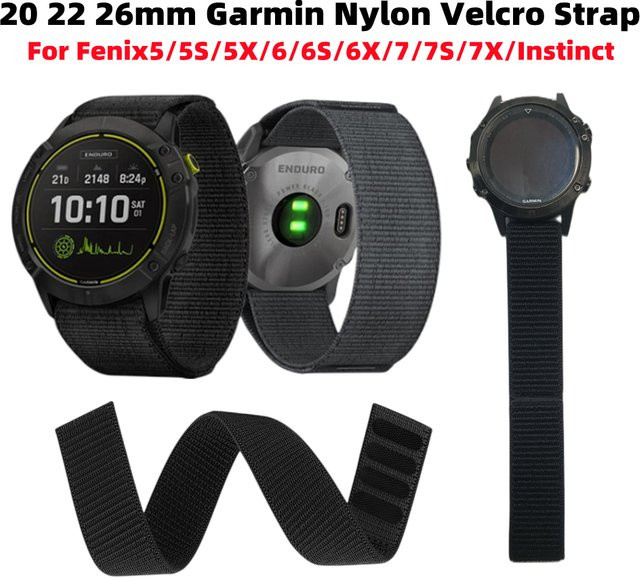 Garmin Uhrenarmband, Nylon, Schwarz, Unisex - Bild 1