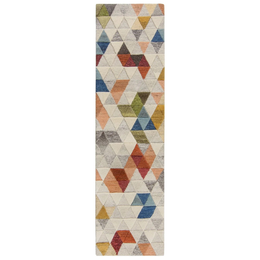 Flair Rugs Wollteppich Amari Handgeknüpft Geometrisch Modern Mehrfarbig B: 60 cm, L: 230 cm - Bild 2