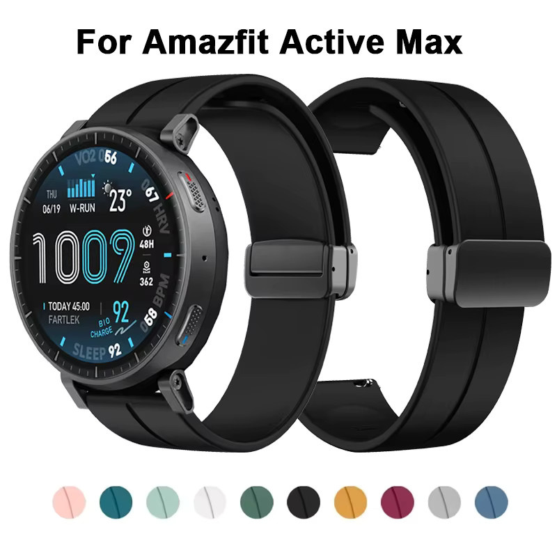 Amazfit Uhrenarmband Silikon, Magnetverschluss, 22 mm, Schwarz - Bild 3