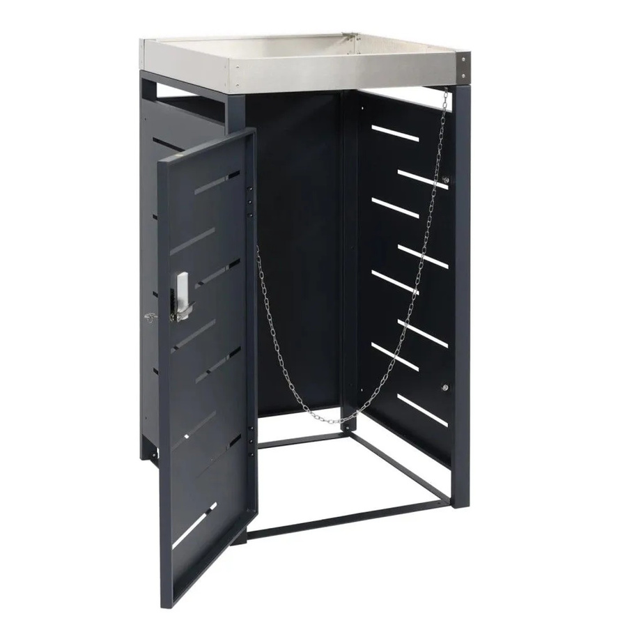 MCW Mülltonnenverkleidung H40b Mülltonnenbox und Pflanzkasten aus Edelstahl und Metall, B/T/H: 110 x 60 x 62 cm - Bild 2