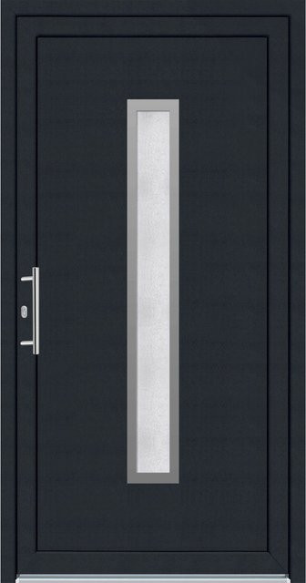 Panto Kunststoff-Haustür modern mit Glaseinsatz Weiß-Anthrazit B: 110 cm, H: 210 cm, DIN Links - Bild 1