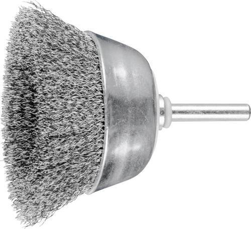 PFERD Topfbürste ungezopft für Winkelschleifer aus Stahl-Draht in Silber, Durchmesser: 70 mm, Schaft-Durchmesser: 6 mm, Draht-Durchmesser: 0,20 mm, 10er Packung - Bild 1