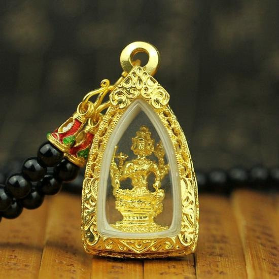 FashionFlair Halskette Viergesichtiger Buddha, Kupfer, brown, Damen - Bild 1