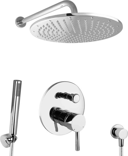 PaulGurkes Regendusche Unterputz Dusch Set mit Handbrause und Einhebelmischer in Chrom/Silber - Bild 1