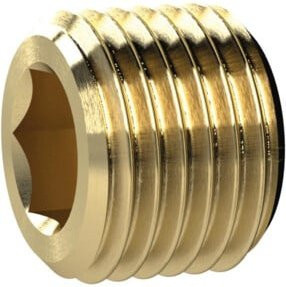 Riegler Verschlussschraube aus Messing mit Innensechskant, ohne Bund, G 1 1/4, SW 22, Farbe Gold - Bild 1