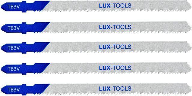 LUX-TOOLS Vario Stichsägeblätter mit T-Schaft für Holz und Metall, 5 Stück, Silber - Bild 1