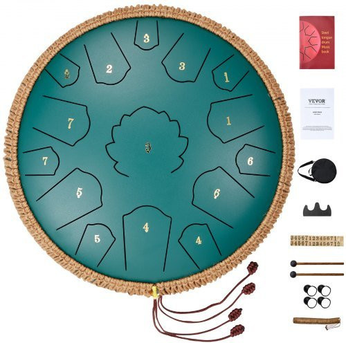 VEVOR Steel Tongue Drum 15 Noten C-Dur Grün - Bild 1