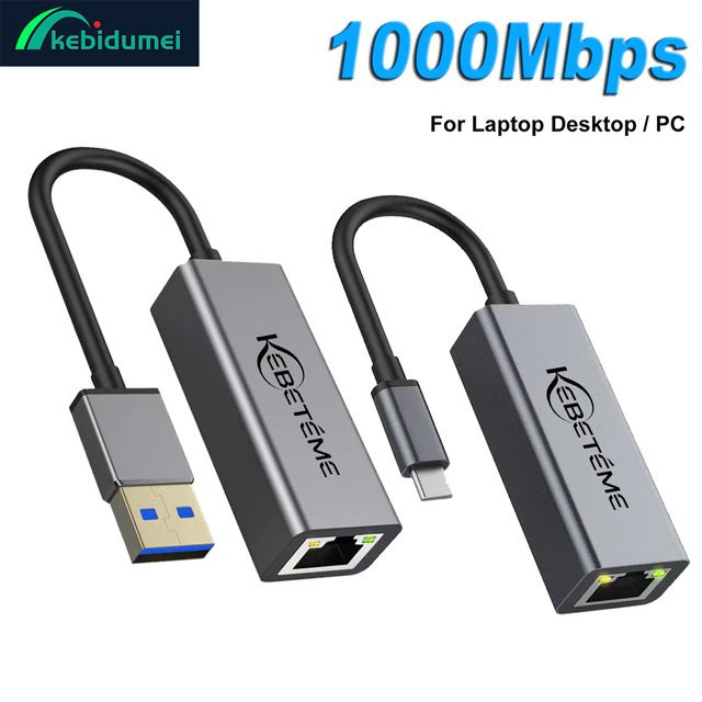 Kebidumei USB 3.0 Ethernet-Adapter mit 1000 Mbit/s für PC, MacBook und Xiaomi, USB-A auf RJ45 LAN Netzwerkkarte - Bild 1