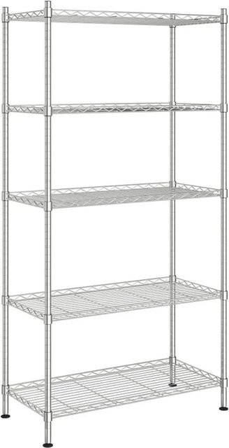 vidaXL Lagerregal mit 5 Böden aus Eisen in Chrom, B/T/H: 90 x 35 x 180 cm - Bild 1
