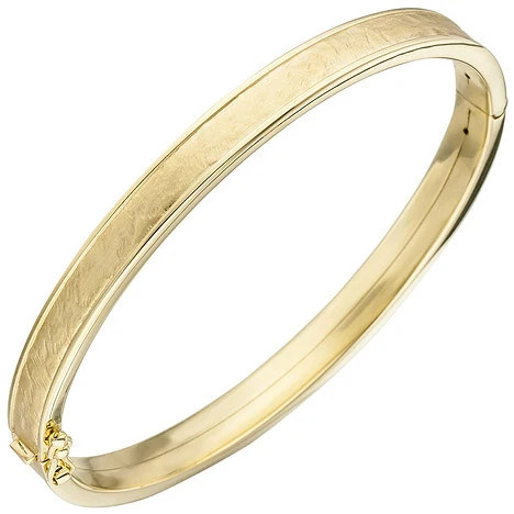 Colfem Armreif, 375 Gelbgold, oval, teil matt, Unisex - Bild 1