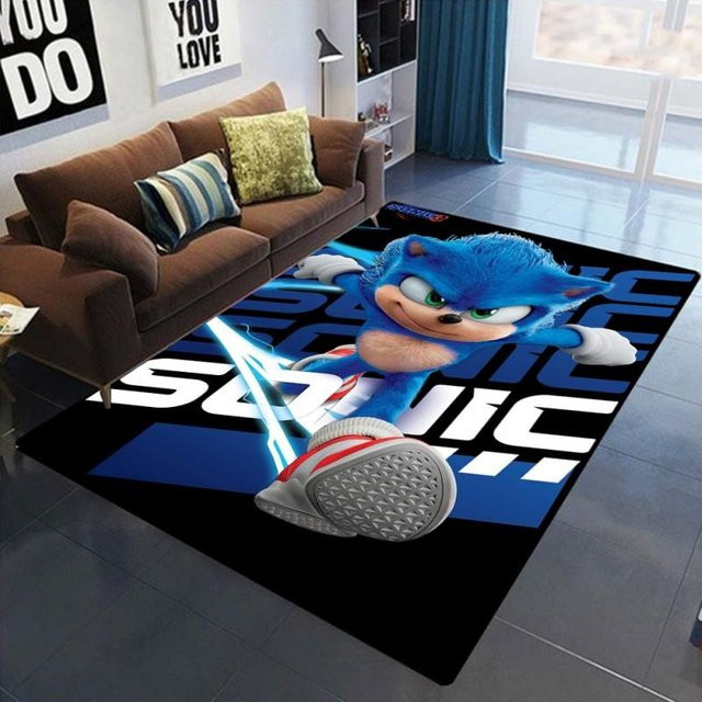 Karpetti Bereichsteppich Igel Blau, Rutschfeste Bodenmatte für Wohnzimmer, Schlafzimmer oder Küche, B/T: 60 x 40 cm - Bild 1