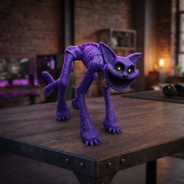 Bandai Smiling Critter CatNap Actionfigur Lila Katze als Tischfigur und Deko-Statue - Bild 1