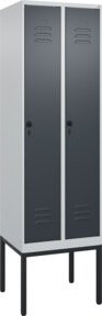 C+P Spind Classic PLUS Garderobenschrank mit 2 Abteilen, Gestell aus Stahl, Grau, H x B x T: 212 x 60 x 50 cm - Bild 1