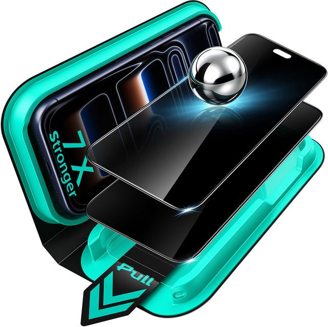 ESR Armorite UltraFit Privacy-Schutzfolie aus gehärtetem Glas für Apple iPhone 18 Pro Max, 2er-Set, transparent - Bild 1
