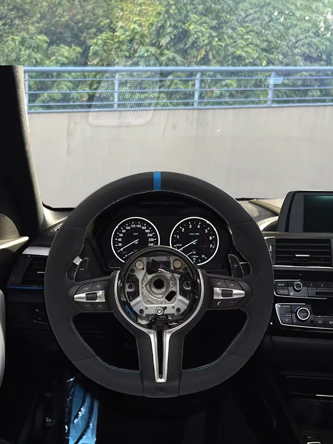 COIKA M Sport Lenkrad-Upgrade aus Vollleder mit Schaltwippen für BMW F20 F10 F30 F36 F25 F01 F48 E90 E87 E70 in Schwarz - Bild 6