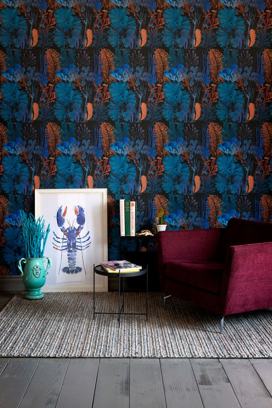 MINDTHEGAP Wandtattoo Coral Reef Ultramarine Blau Motiv Natur und Botanik als moderne Fototapete aus Vlies - Bild 2