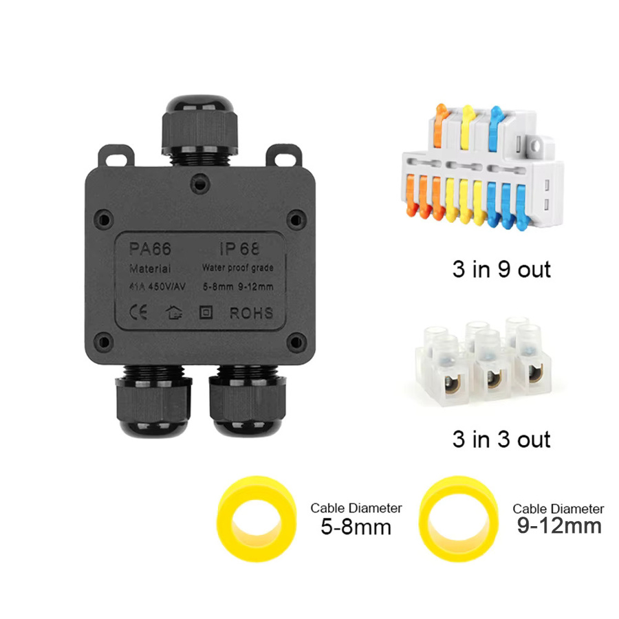 DIY GO IP68 Wasserdichte Anschlussdose für den Außenbereich F1 F2 F3 Kabelanschlussklemme 32 A 250 V - Bild 4
