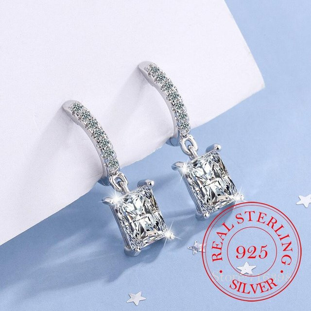Hängeohrringe 925 Silber, Kristall, Damen, weiß - Bild 1
