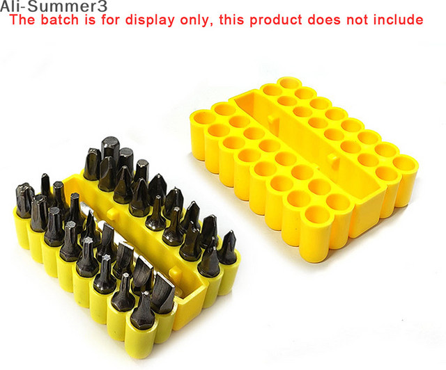 Bit Halter Organizer mit 32 Löchern für 6,35 mm Hex Schaft, Gelb - Bild 1