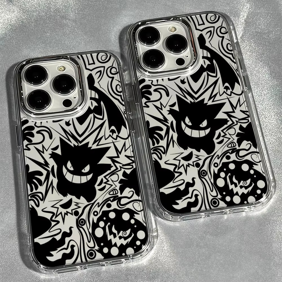 Aurbe Handyhülle Gengar P-Pokémon Transparent mit silbernem Linsenrahmen für iPhone 17 16 15 14 13 12 11 Pro Max und 16E - Bild 2