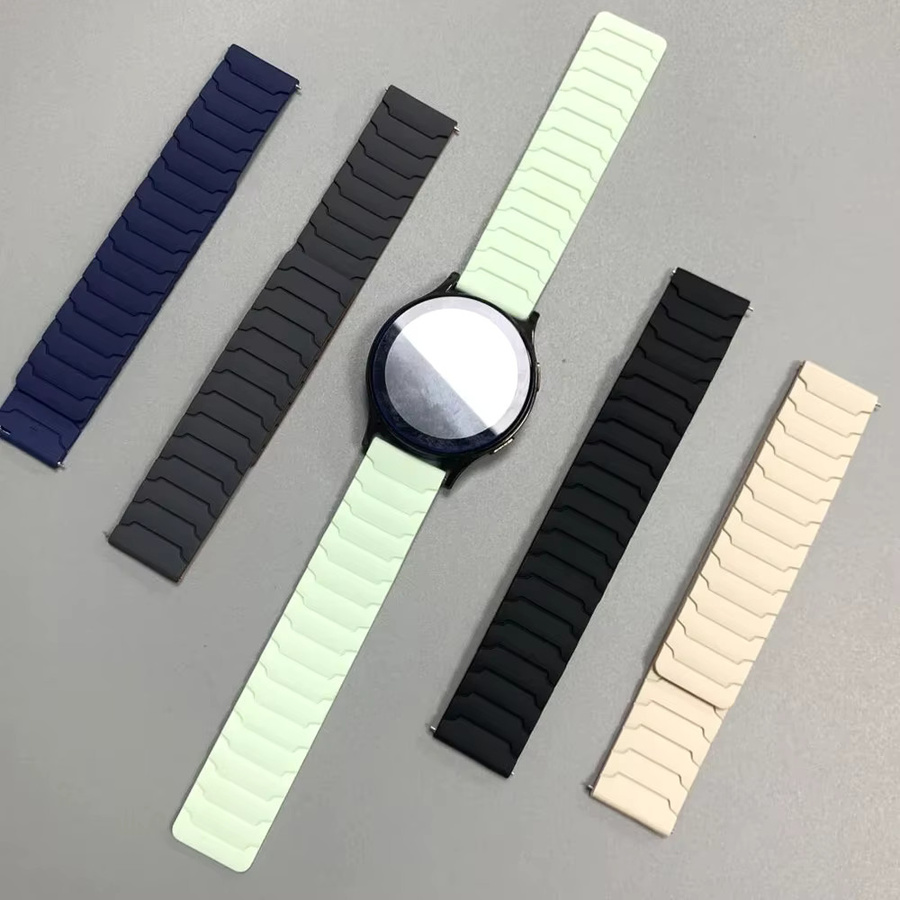 Zeblaze Uhrenarmband Silikon, Magnetschlaufen, 22 mm, Schwarz, Unisex - Bild 3