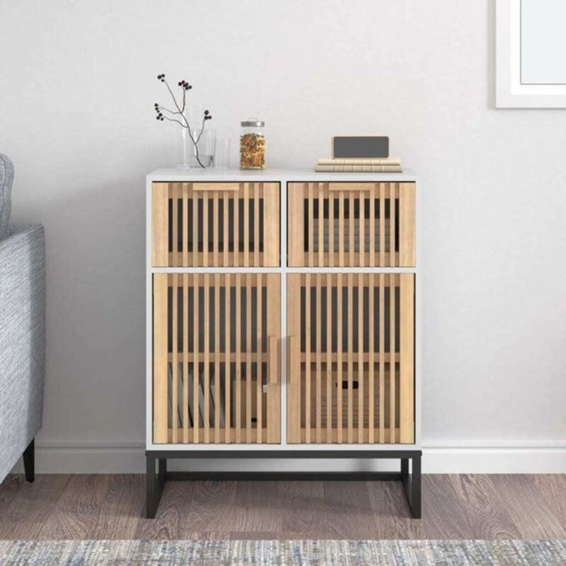Vidaxl Sideboard in Weiß im skandinavischen Design aus Holzwerkstoff, B/T/H: 60 x 30 x 75 cm - Bild 1