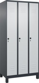 C+P Spind Classic PLUS Garderobenschrank mit 3 Abteilen, Farbe: Anthrazitgrau/Lichtgrau/Schwarzgrau, H x B x T: 195 x 90 x 50 cm - Bild 1