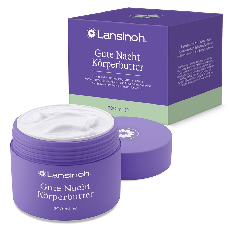 Lansinoh Gute Nacht Körperbutter, 200 ml, Lavendel, Kamille, Magnesium - Bild 1