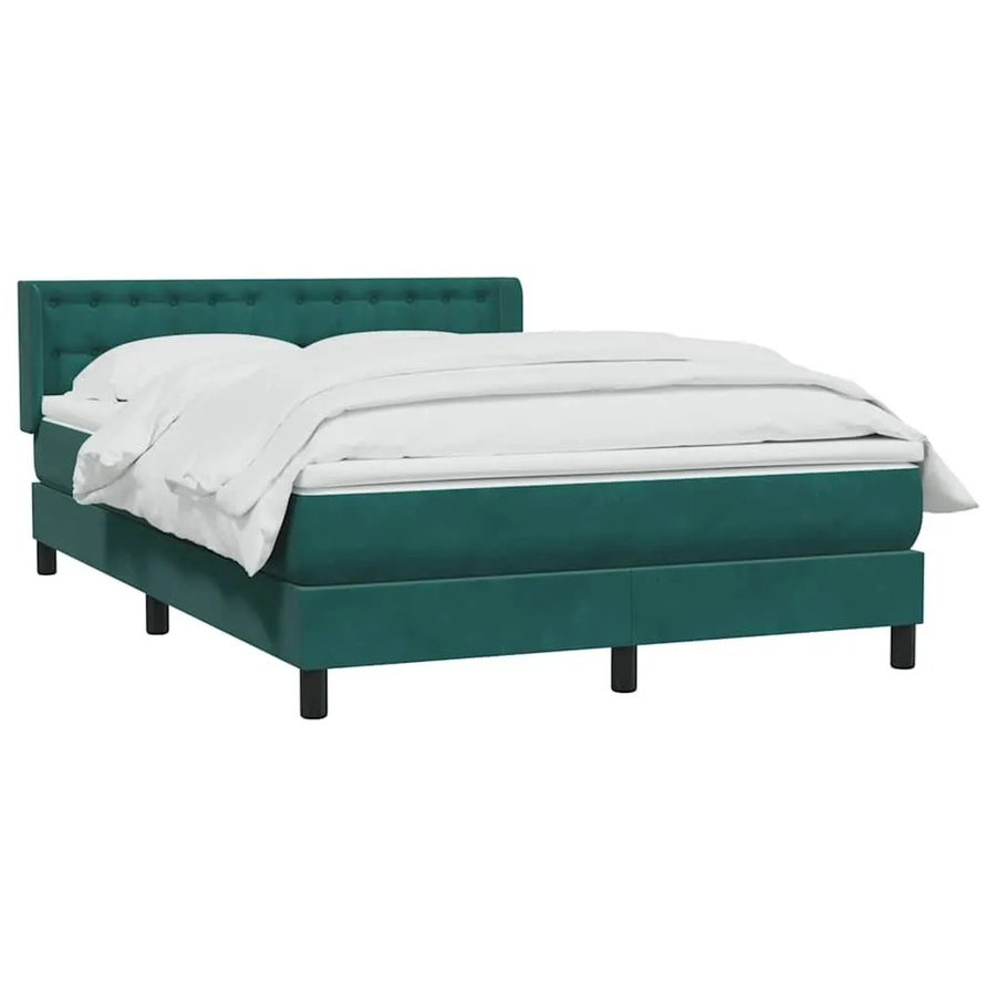 vidaXL Boxspringbett mit Matratze aus Samt in Dunkelgrün B/T/H: 160 x 220 x 103 cm - Bild 2